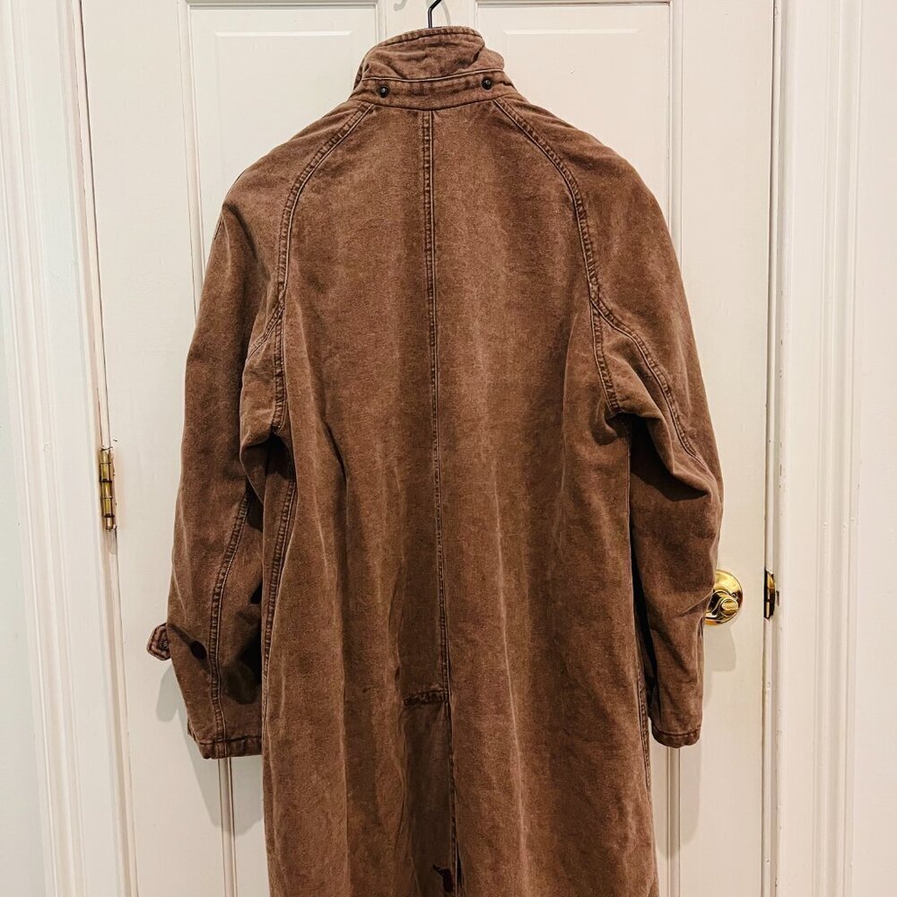 VTG Jackeroos Jacket Mens Medium Canvas PLAID Flannel Lined Trench Field Coat - Picture 15 of 16